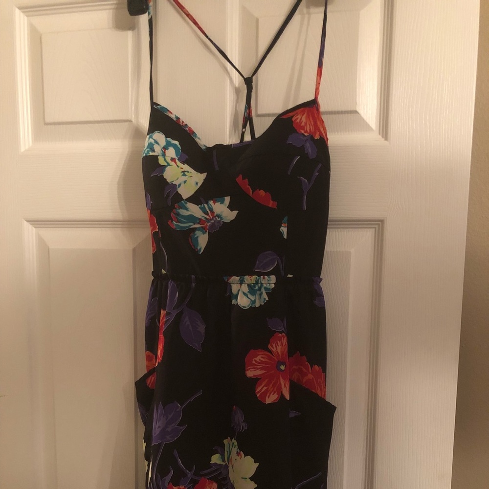 Silky black American Eagle dress with pockets
